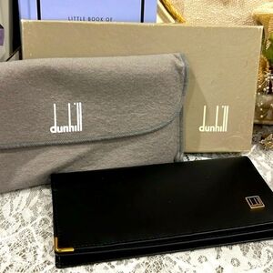 Dunhill Black Leather Wallet w/Box and Dust Cover LIKE NEW